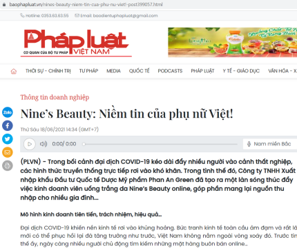 Báo Pháp Luật - Chia Sẻ Về Nine's Beauty